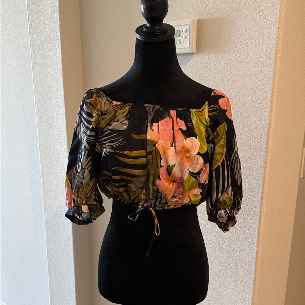Favorite Daughter Black Floral Blouse